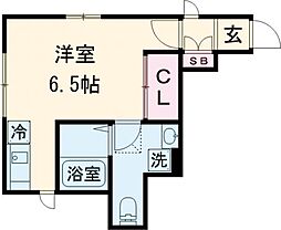 Verde 1階ワンルームの間取り