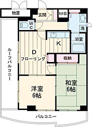 AzaleaHouse練馬 10階2DKの間取り