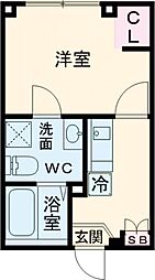 リバース笹塚 1階1Kの間取り