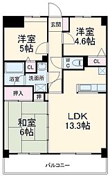 アン・リミエール 1階3LDKの間取り