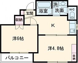 ローゼンハイム 8階2Kの間取り