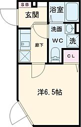 レピュア三ノ輪レジデンスII 4階1Kの間取り