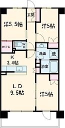 トラープランド蒼麗館 5階3LDKの間取り