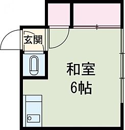 池田アパート 2階ワンルームの間取り
