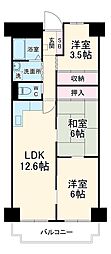 リリーハイツ港 9階3LDKの間取り