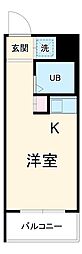 プラザ新川崎 3階ワンルームの間取り