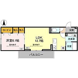 シャトー SANA 1階1LDKの間取り