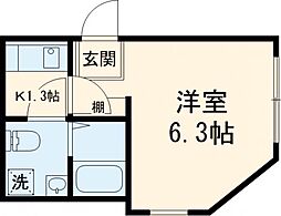メゾンド・アヴェニール亀有 2階1Kの間取り
