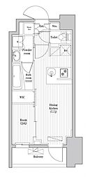 アジールコート蒲田 6階1DKの間取り