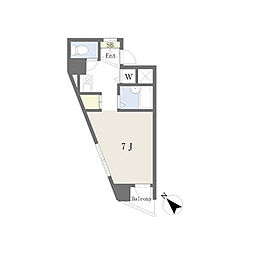 PENOTO杁中 10階ワンルームの間取り