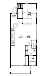 ヴィラ西小山 1階1LDKの間取り