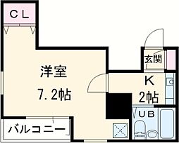 ＧＳピエドラ 3階ワンルームの間取り