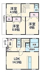 千代田小俣賃貸住宅　Ａ棟 1階3LDKの間取り