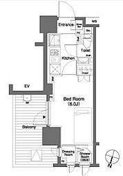 パークキューブ笹塚 3階1Kの間取り