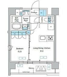 プレディアコート三軒茶屋 5階1LDKの間取り