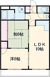 シャルムピエス 3階2LDKの間取り