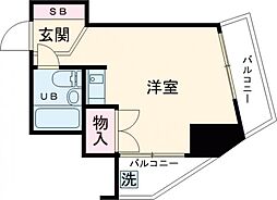アルテハイム小岩 6階ワンルームの間取り