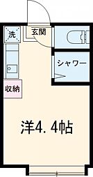 ＣＲＥＡ中野坂上 1階ワンルームの間取り