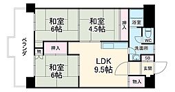 グランハイツ西ノ京 1階3DKの間取り