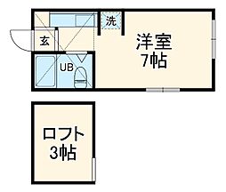 VILLA港南台 2階ワンルームの間取り