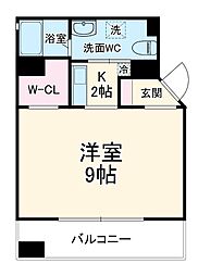 グランデ浄心 1階1Kの間取り