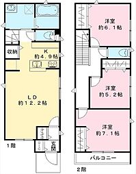 北新宿戸建 1階3LDKの間取り