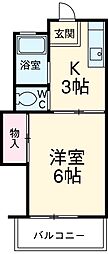 コーポひかり 1階1Kの間取り
