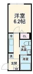 MQuarto与野 3階1Kの間取り