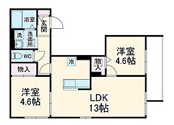 （新築）さいたま市岩槻区美園東一丁目計画 1階2LDKの間取り