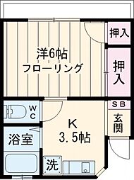 ＳＫハイツ 2階1Kの間取り