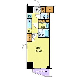 ジェノヴィア新宿早稲田グリーンヴェール 9階1Kの間取り