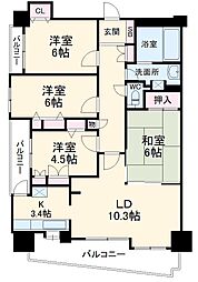 名駅アイリス弐番館 2階4LDKの間取り