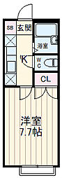 クレセールＫ 1階1Kの間取り