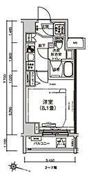 ＸＥＢＥＣ赤羽 9階1Kの間取り