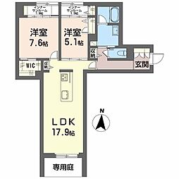 JR東海道本線 豊橋駅 徒歩24分の賃貸マンション 1階2LDKの間取り