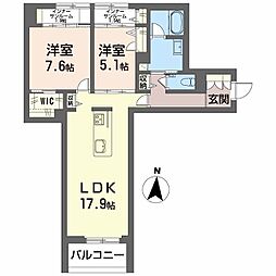 JR東海道本線 豊橋駅 徒歩24分の賃貸マンション 2階2LDKの間取り