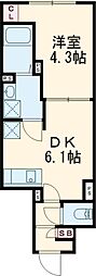 エルファーロ善福寺 5階1DKの間取り