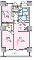 ロイヤルパークスタワー南千住 24階1SLDKの間取り