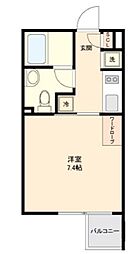都営新宿線 新宿駅 徒歩7分の賃貸マンション 3階1Kの間取り