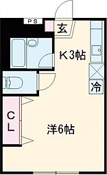 Ｔ・ハウス 2階1Kの間取り
