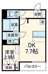 My Style vintage みずほ台 3階1DKの間取り