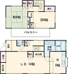 ビーグルタウン中今泉 1階2LDKの間取り