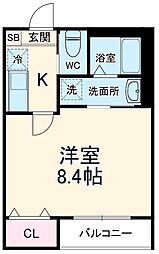 ＳＲ北習志野 1階1Kの間取り