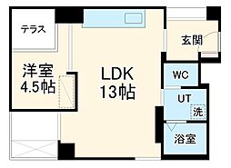 Ｋｕｄｏ上小田井 3階1LDKの間取り