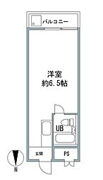 メゾン・ド・エピック 4階ワンルームの間取り