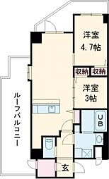 スプランディッド大島 601 6階2LDKの間取り