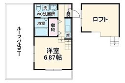 ｃｈａｌｅｔ　涼風テラス 2階1Kの間取り