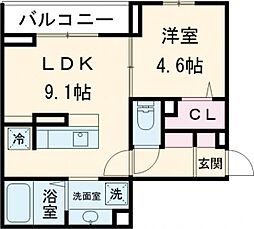 Asset-Court調布ヶ丘 2階1LDKの間取り