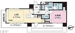 ピアース高田馬場 7階1LDKの間取り