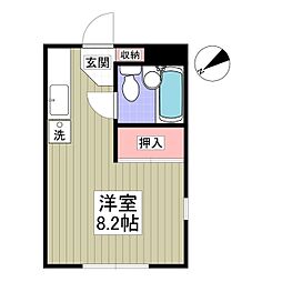 アスカハイツ 2階ワンルームの間取り